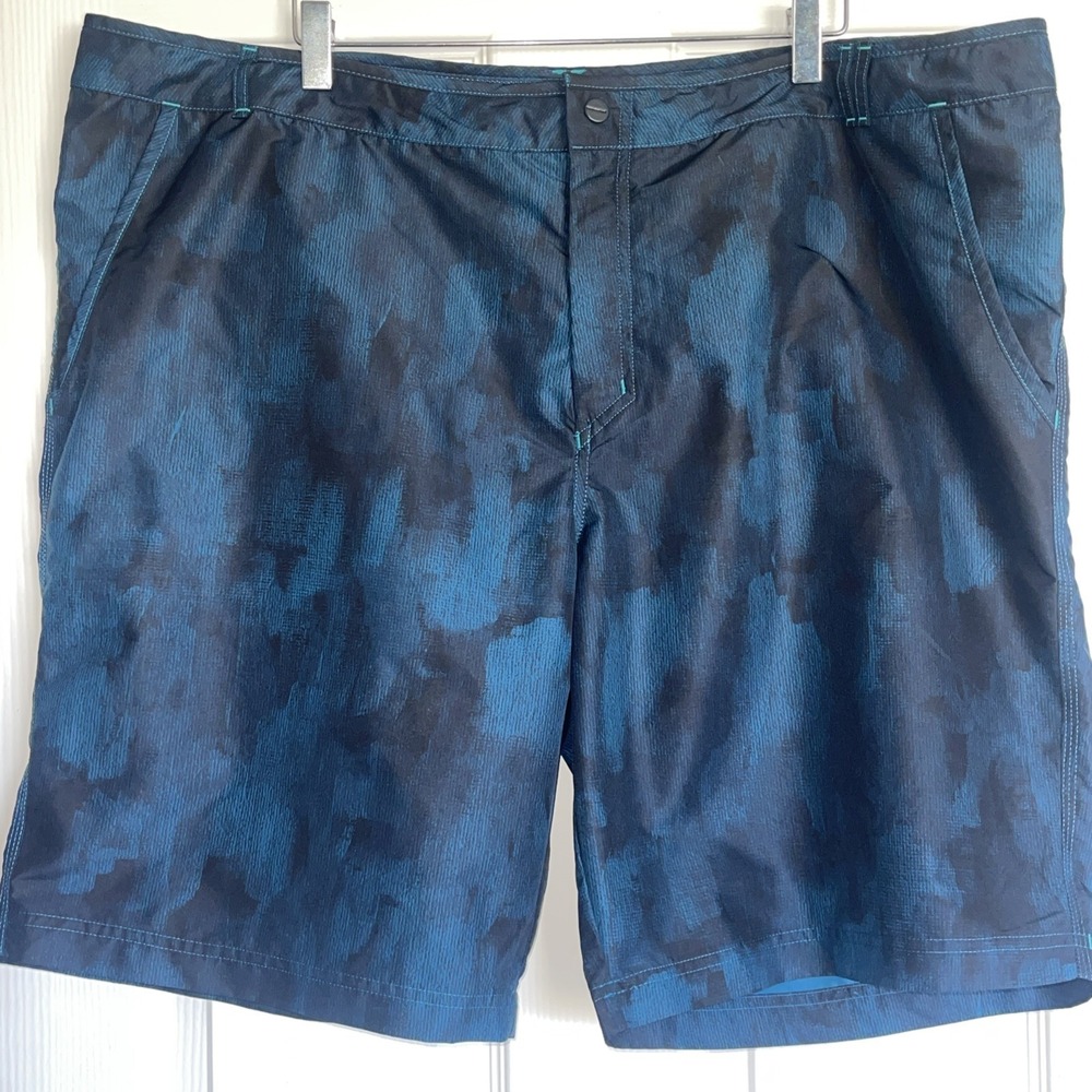 Adidas Board Shorts Terrex Parley Lotus Camo Outdoor 2XL Blue Black Performance - Picture 3 of 9